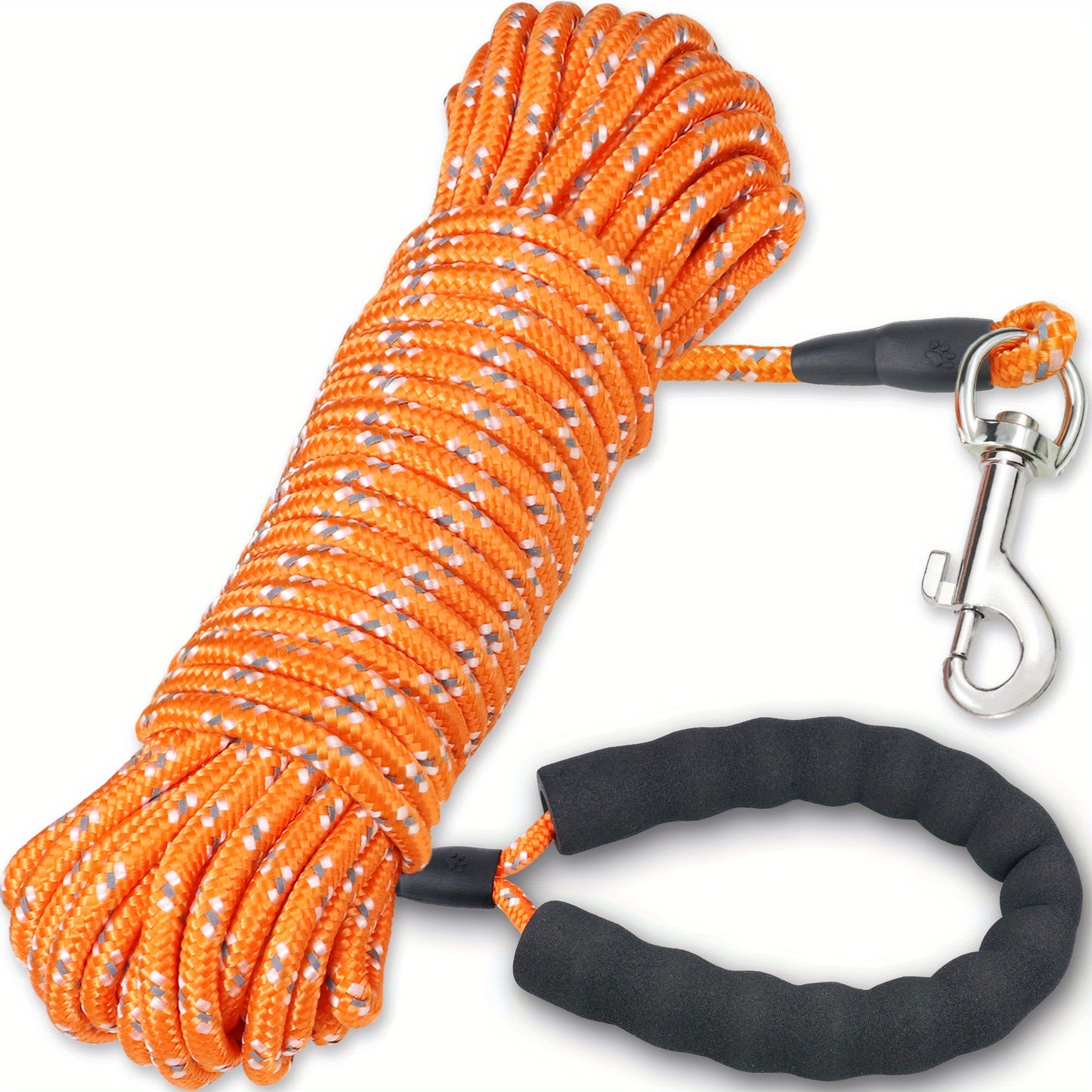 Longe Réfléchissante Orange en Nylon pour Chien – 5 m à 15 m