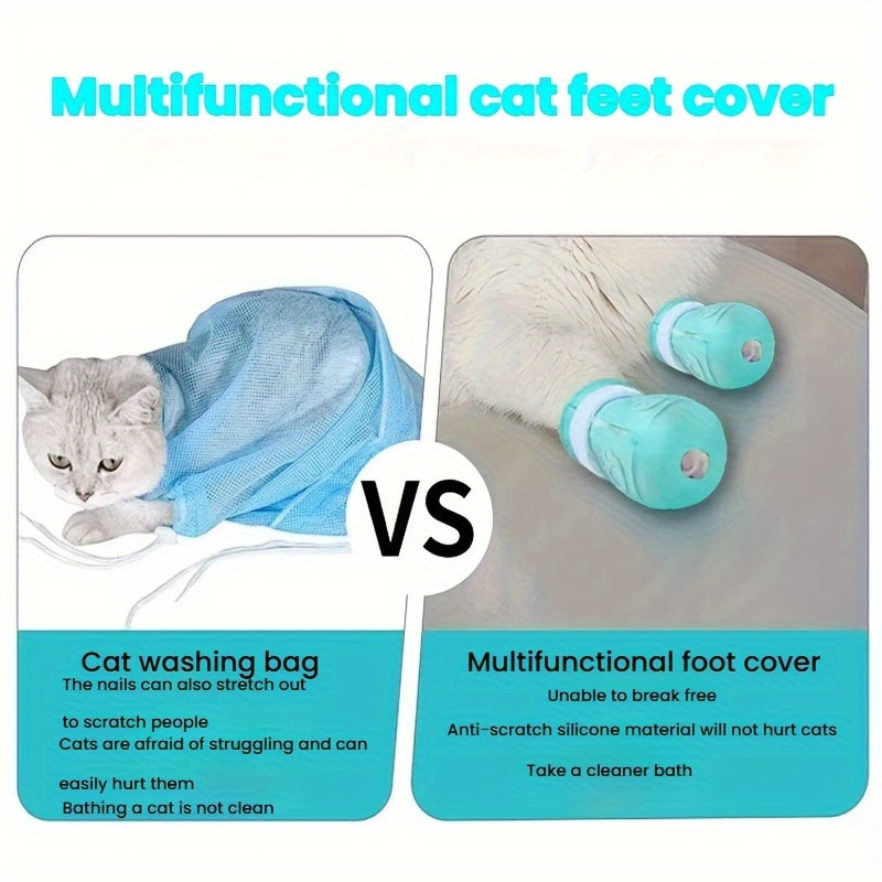 Protège-Pattes en Silicone pour Chats – Chaussures Antidérapantes Anti-Griffures