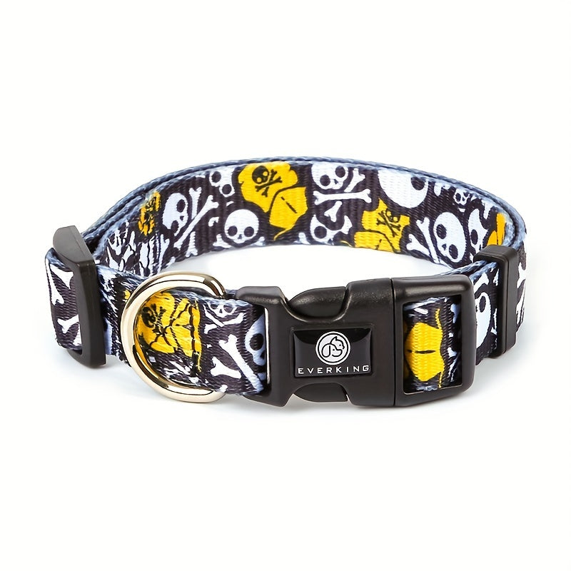 Collier Ajustable imprimé pour Chien – Motif tête de mort