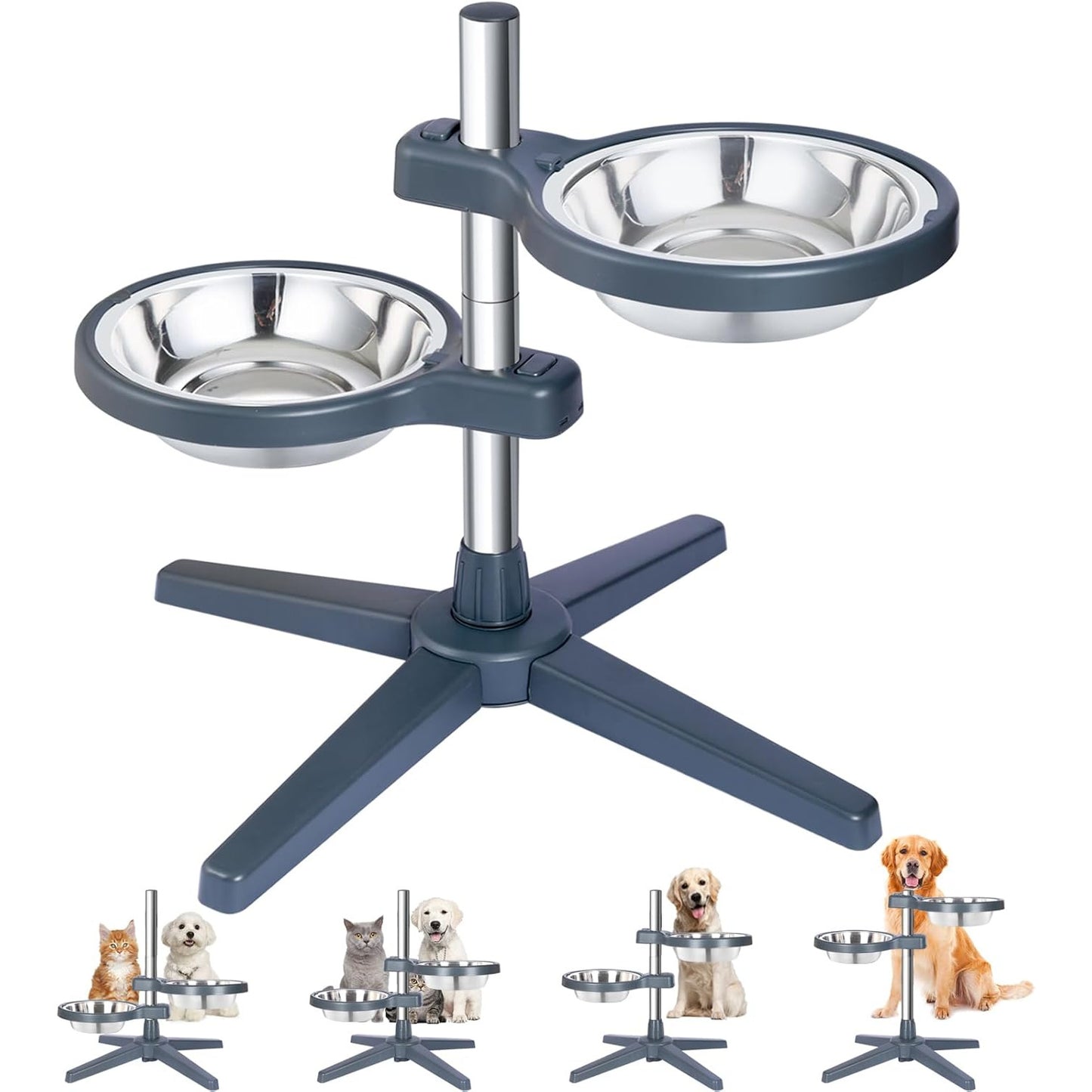 Gamelle surélevée ajustable en inox pour Chien