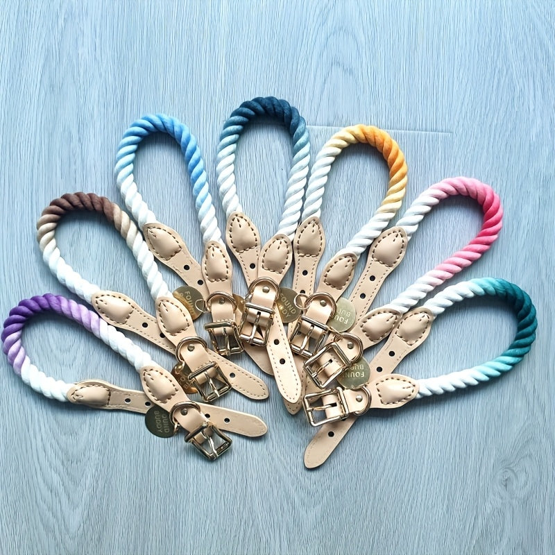 Collier Pastel Corde Tressée pour Chien