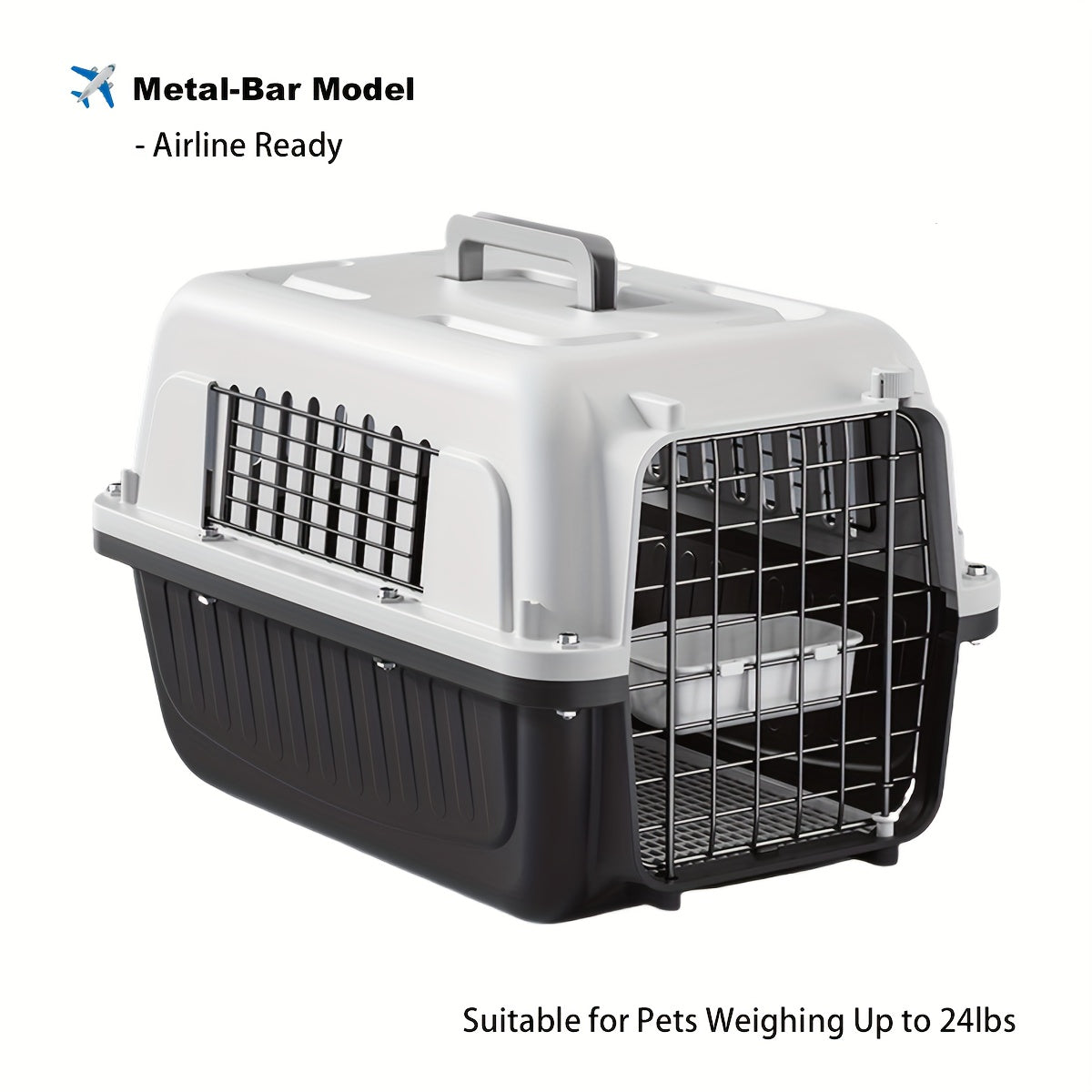 Caisse de Transport pour Chat – Homologuée Avion avec Aération 3 Côtés et Porte Métallique