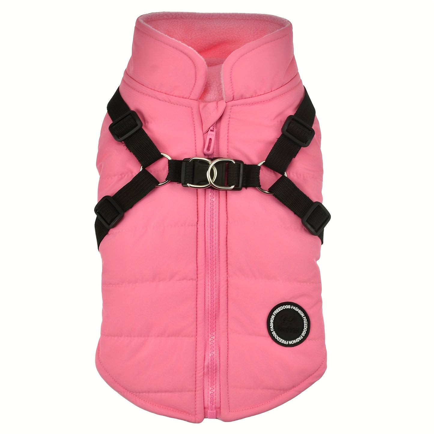 Veste Matelassée Rouge avec Harnais Intégré pour Chiens