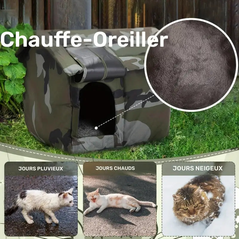 Refuge Camo Robuste et Imperméable pour Chats et Chiens