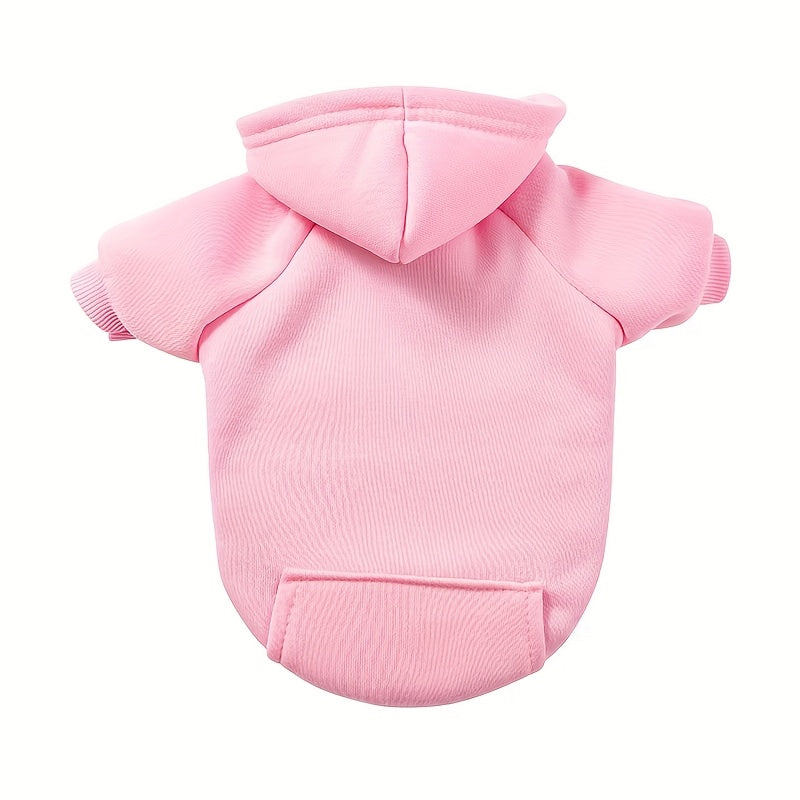 Sweat à Capuche Uni pour Chiens et Chats – Pull Hiver Doublé Polaire