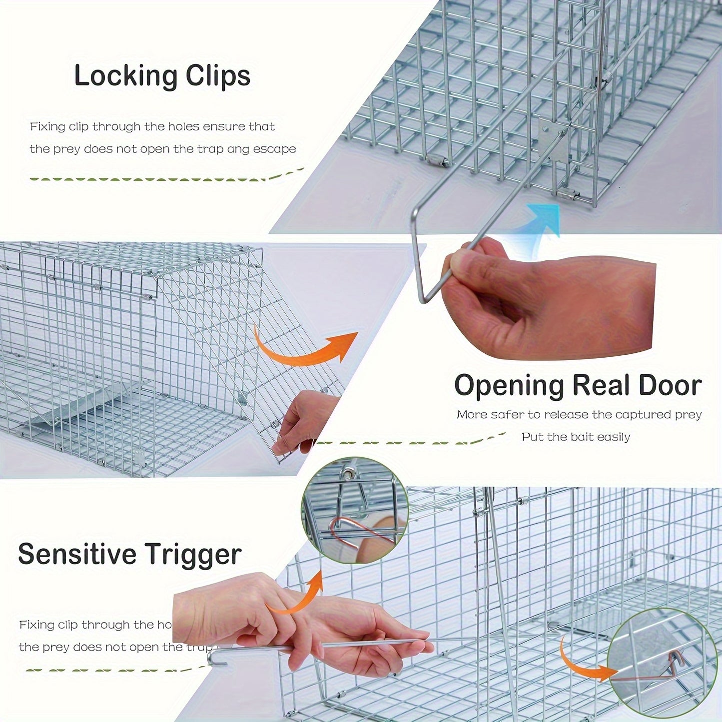 Cage de Capture Pliable en Acier Inoxydable – Grand Modèle