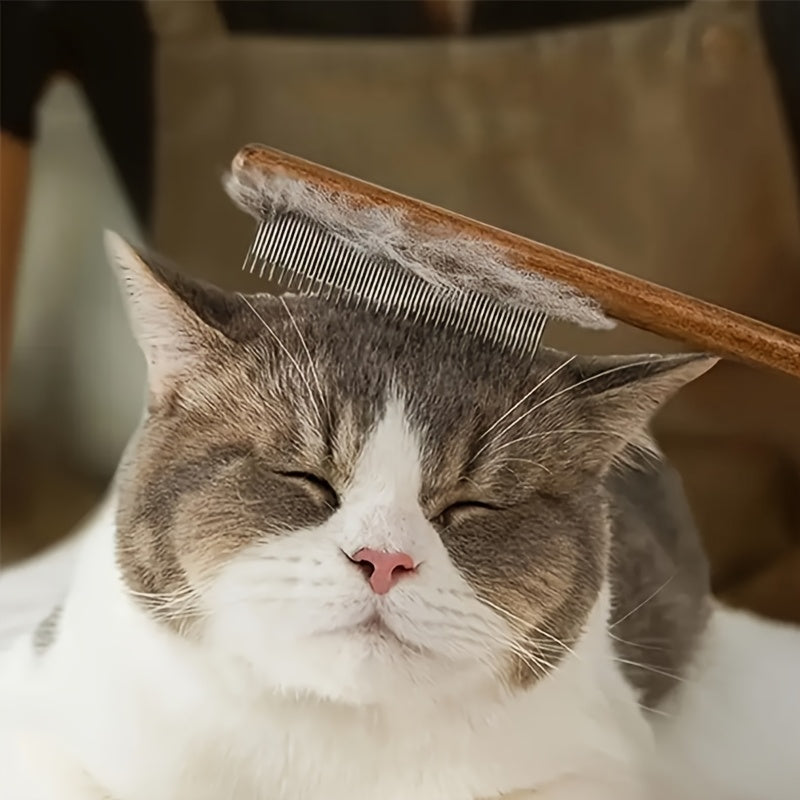 Peigne de Toilettage en Bois pour Chats et Chiens