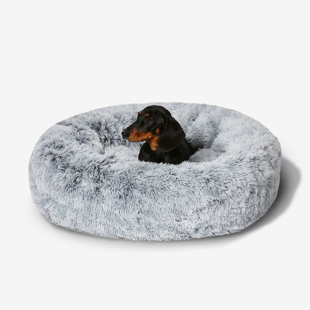 Lit Apaisant Rond en Fausse Fourrure – Confort & Sérénité