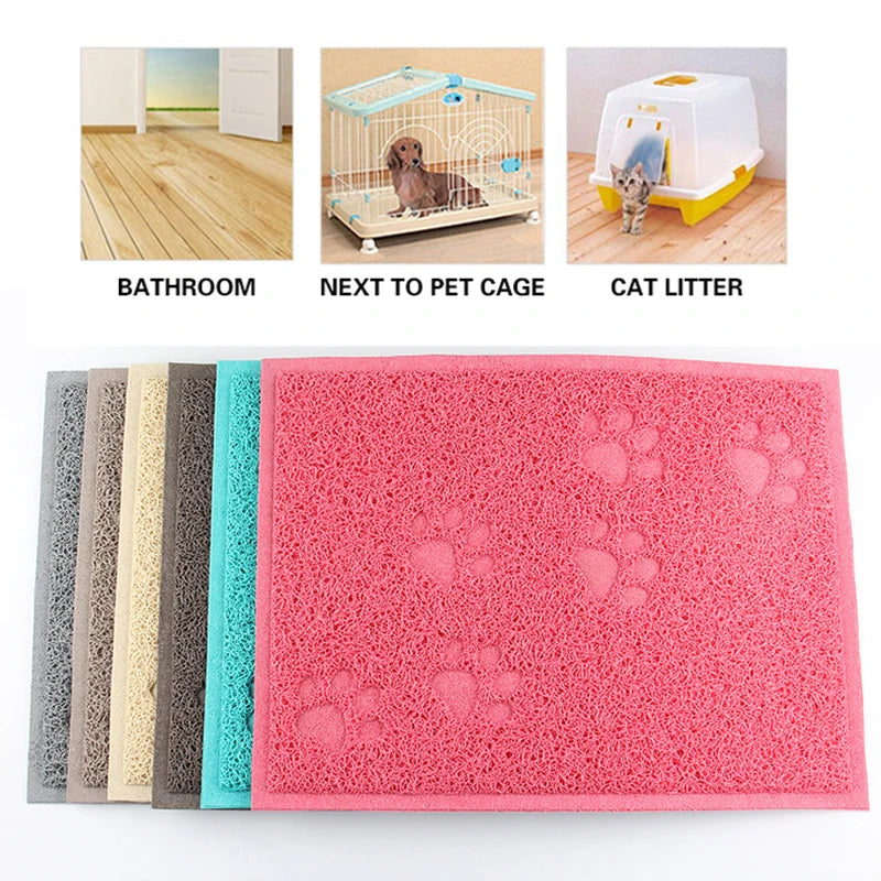 Tapis de Litière Antidérapant pour Chats – Empreintes Pattes