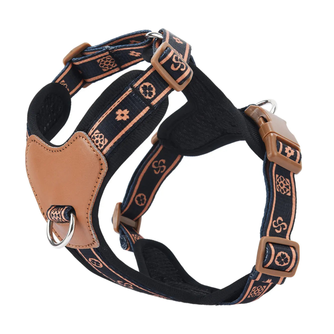 Harnais Simili Cuir Anti-Traction pour Petit Chien