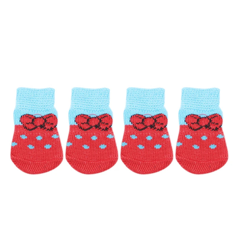 Chaussettes Antidérapantes pour Chiens et Chats – Lot de 4