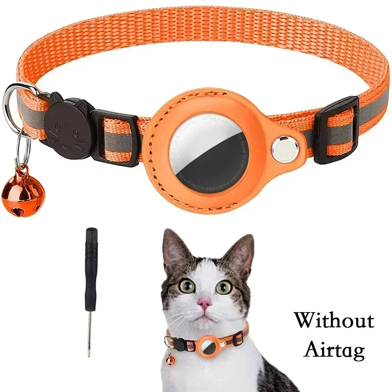 Collier Anti-Perte Réfléchissant avec Support AirTag pour Chat