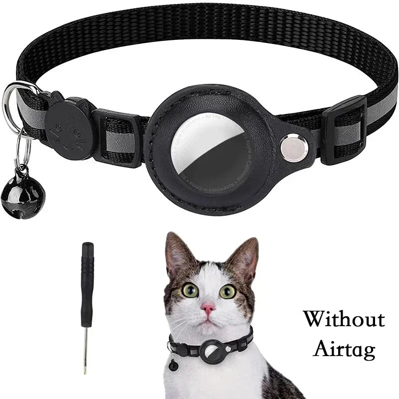 Collier Anti-Perte Réfléchissant avec Support AirTag pour Chat