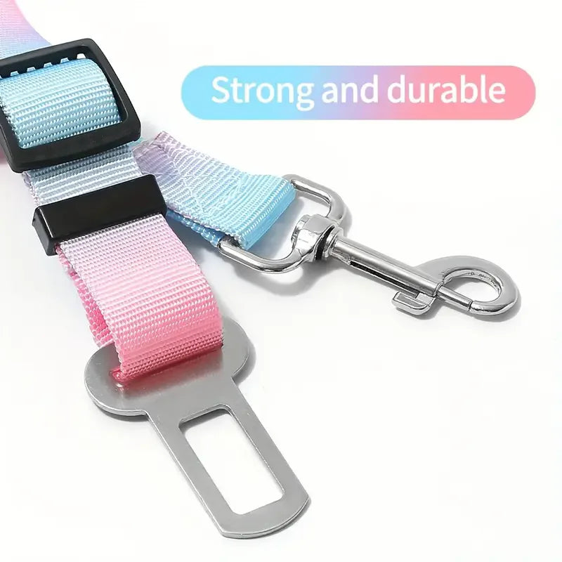 Adjustable Dog Car Seat Belt - Elastic Nylon Safety Harness for Secure Travel