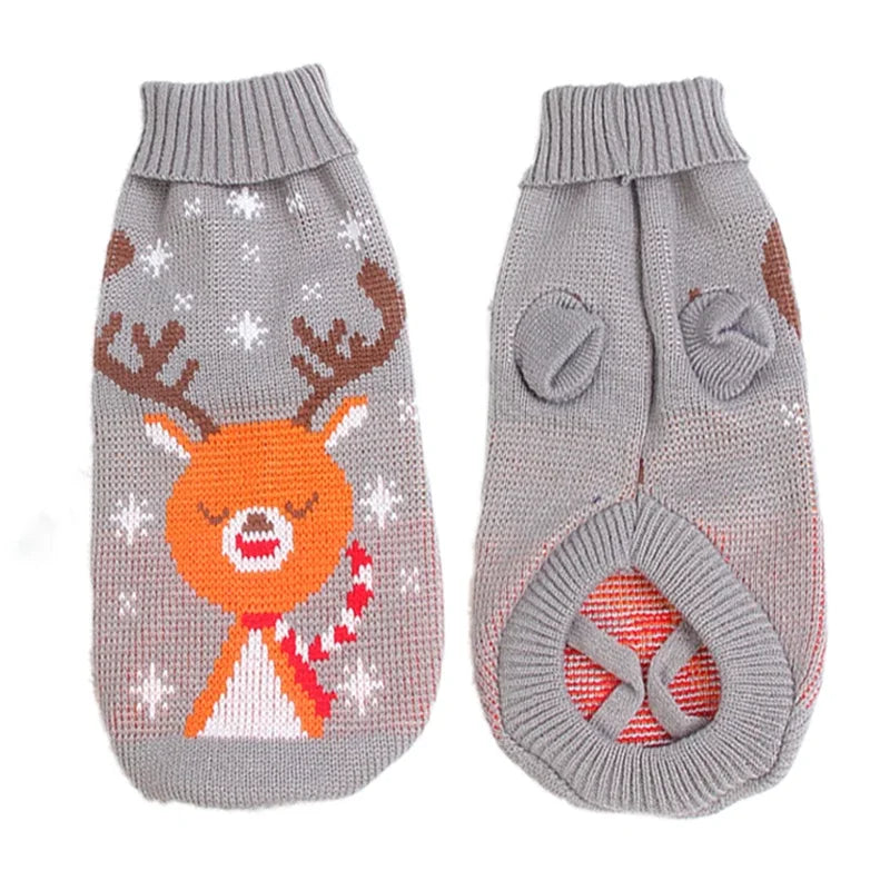 Pull Tricoté pour Chien – Motifs Hiver et Noël