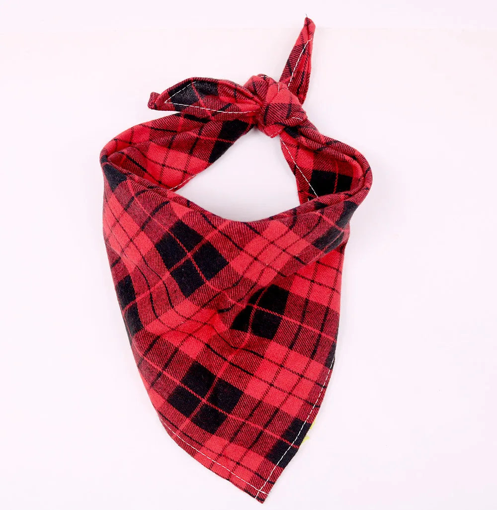Foulard Bandana à Carreaux pour Chiens – Accessoire en Coton Lavable