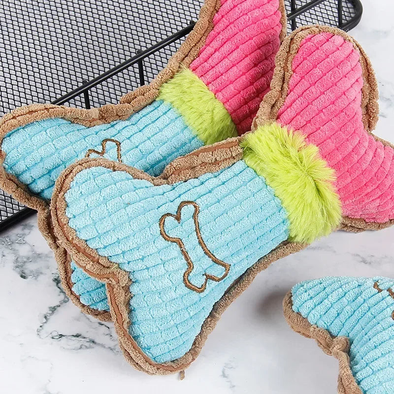 Jouet Os en Peluche Sonore pour Chiens – Résistant & Ludique