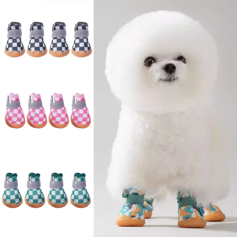 Chaussures Antidérapantes Respirantes pour Chiens – Lot de 4