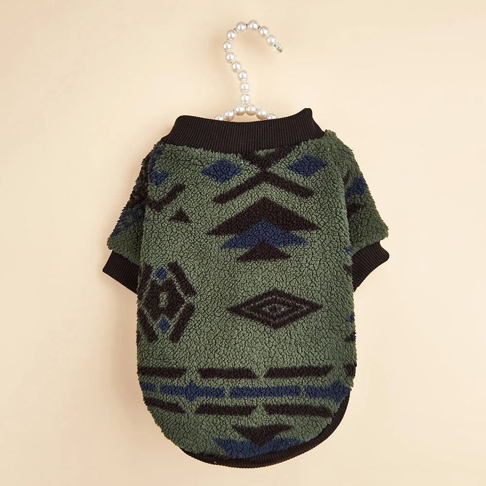 Pull Polaire à Motifs Géométriques pour Chien