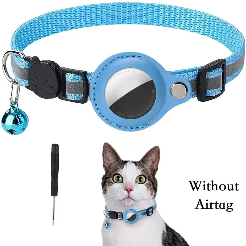 Collier Anti-Perte Réfléchissant avec Support AirTag pour Chat