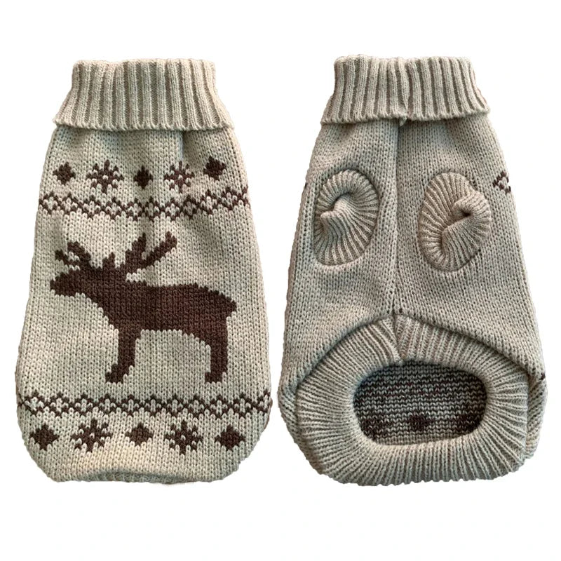 Pull Tricoté pour Chien – Motifs Hiver et Noël