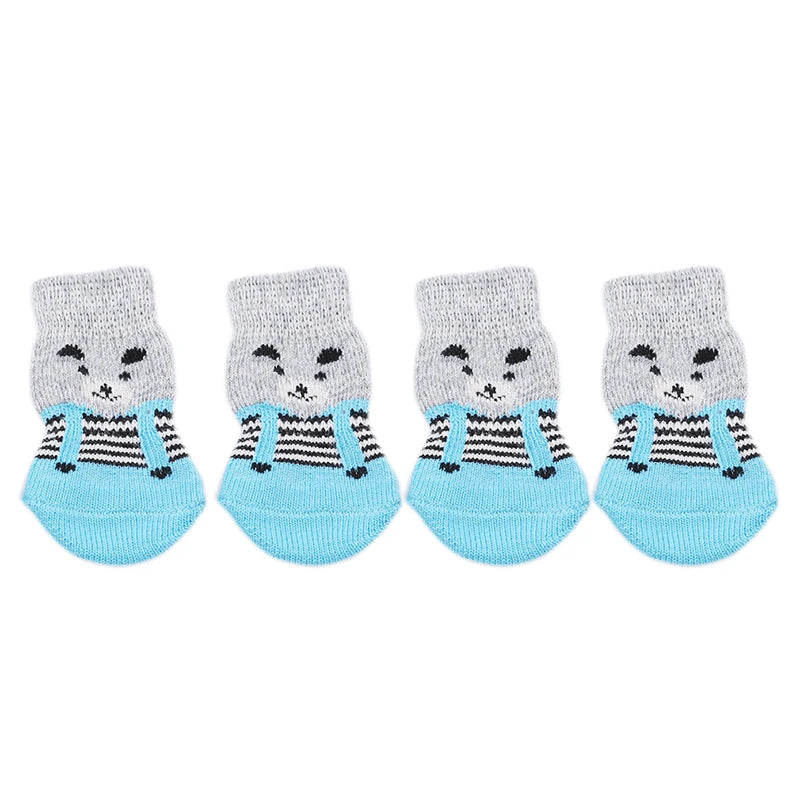Chaussettes Antidérapantes pour Chiens et Chats – Lot de 4