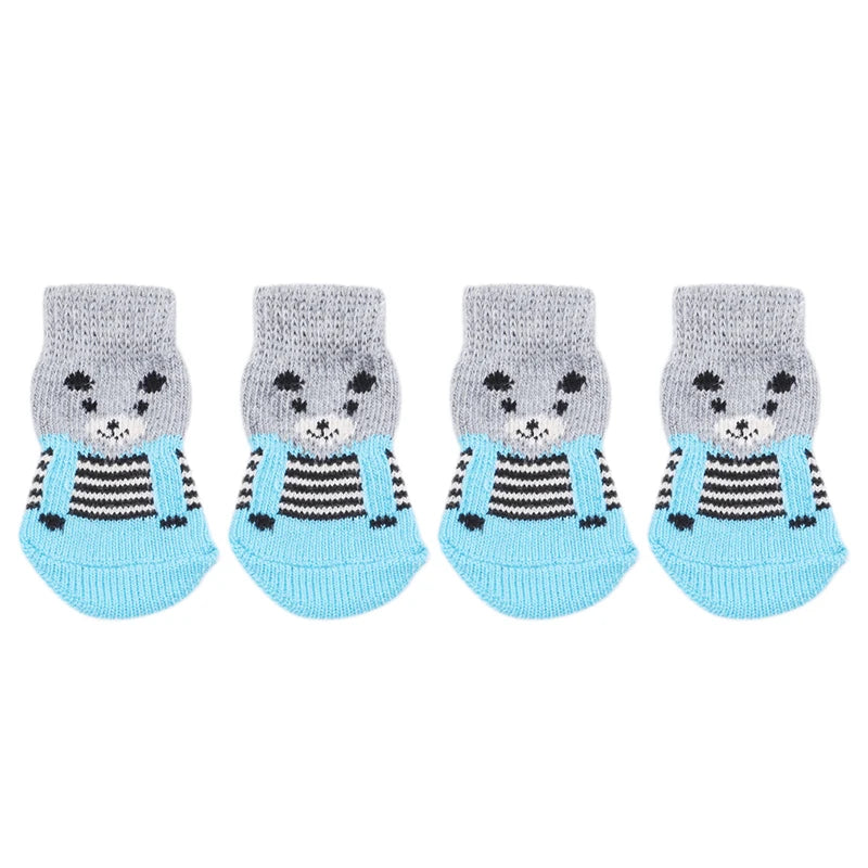 Chaussettes Antidérapantes pour Chiens et Chats – Lot de 4