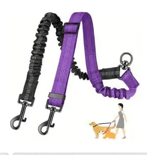 Rallonge Double Réglable & Élastique ColorDuo pour Laisse Chien