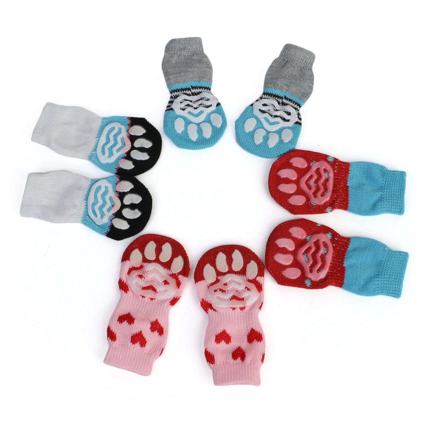 Chaussettes Antidérapantes pour Chiens et Chats – Lot de 4