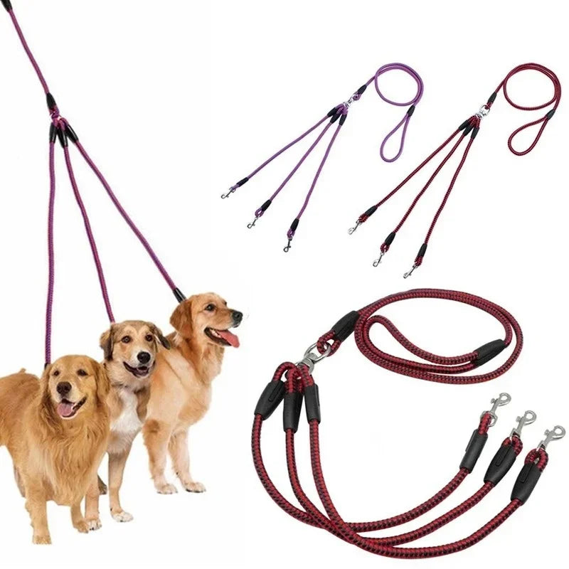 Laisse Triple en Corde pour Chien