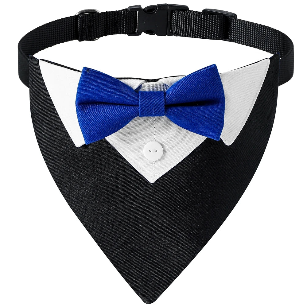 Bandana Smoking avec Nœud Papillon pour Chiens – Tenue de Cérémonie Ajustable