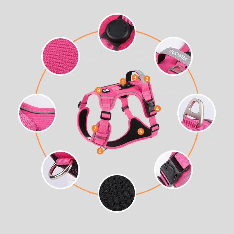 Harnais Anti-traction compatible avec GPS/AirTag pour Chien