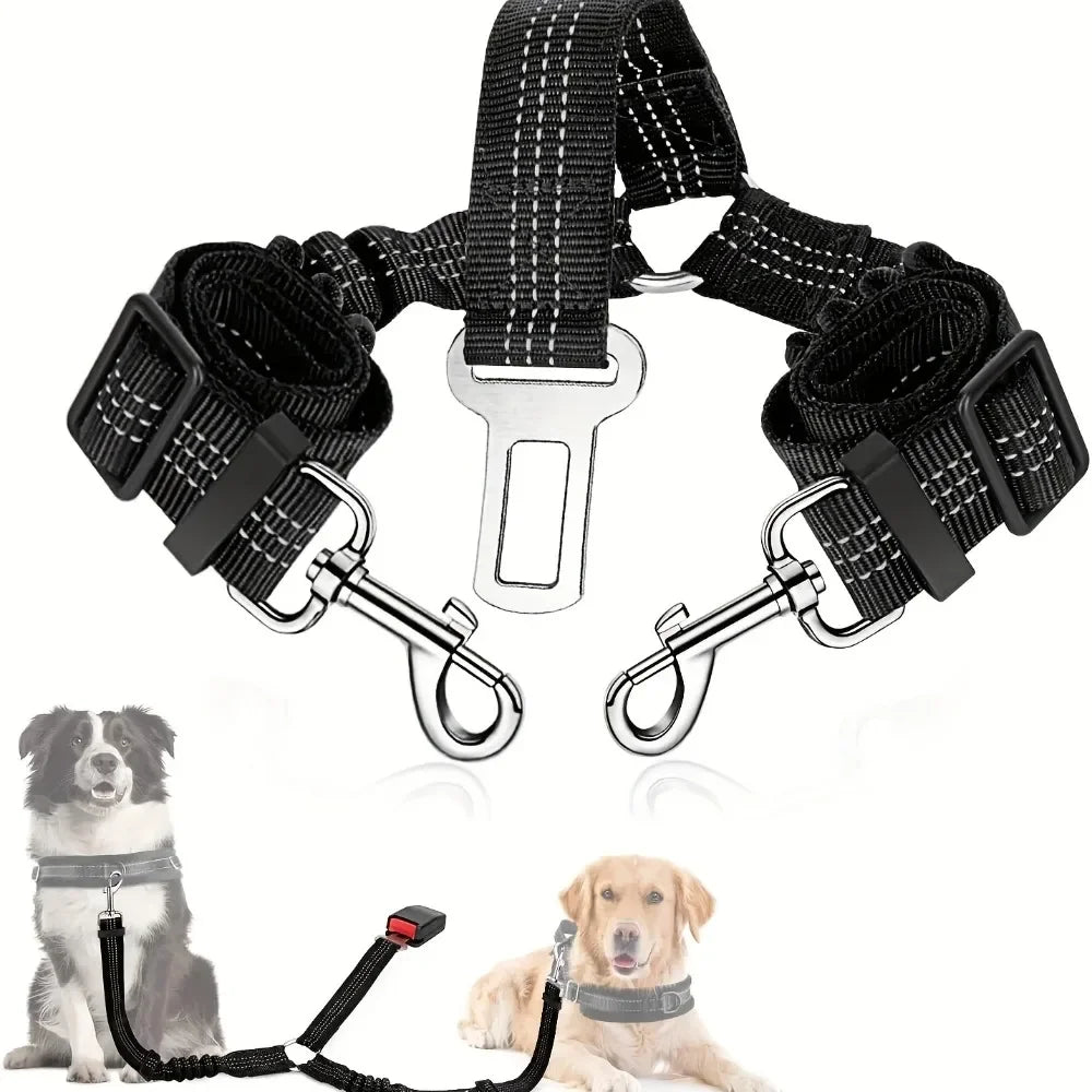 Double Ceinture de Sécurité Élastique Voiture pour Chien