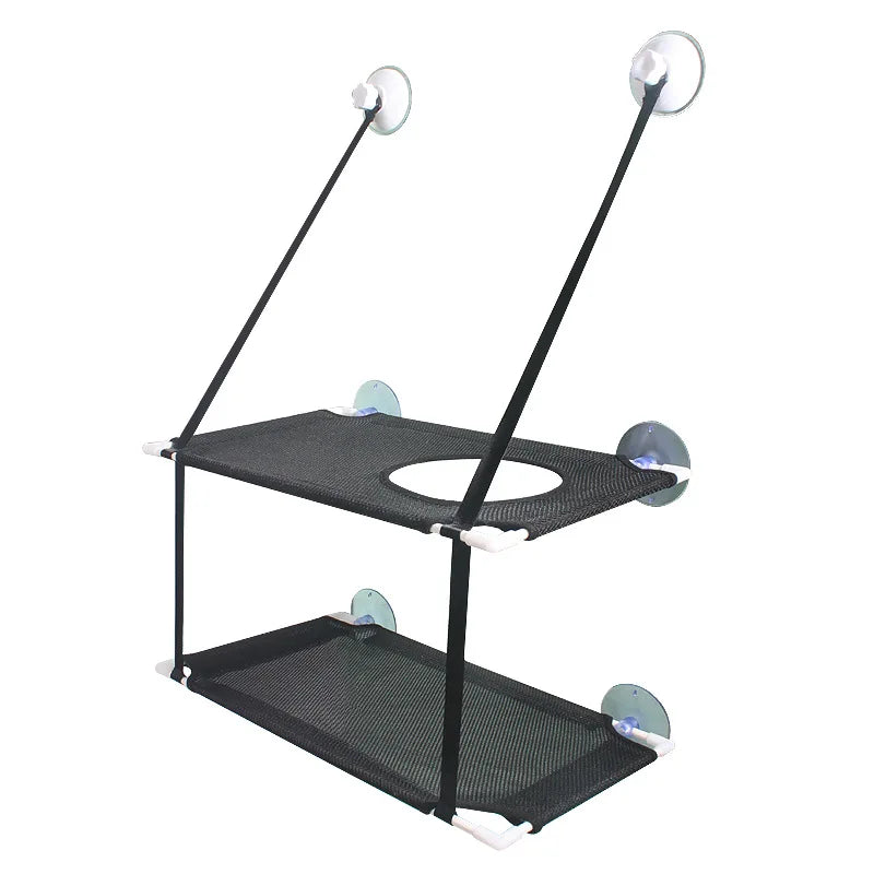 Hamac de Fenêtre Double Étage pour Chat avec Ventouses