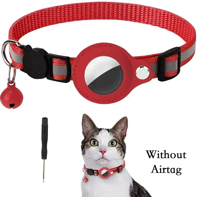 Collier Anti-Perte Réfléchissant avec Support AirTag pour Chat