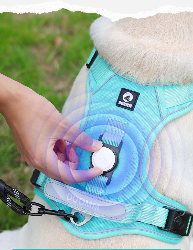 Harnais Anti-traction compatible avec GPS/AirTag pour Chien