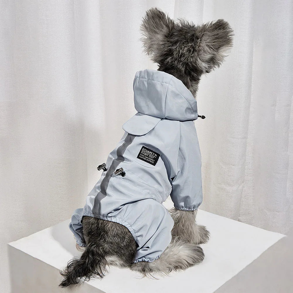 Manteau Imperméable avec Bande Réfléchissante et Ouverture pour Laisse