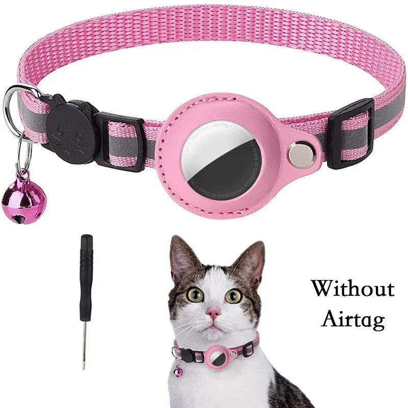 Collier Anti-Perte Réfléchissant avec Support AirTag pour Chat