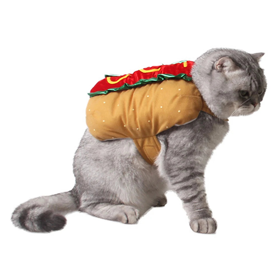 Costume Hot-Dog de Noël pour Chiens et Chats – Tenue Hivernale Humoristique