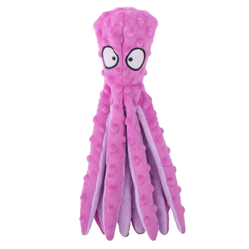 Pieuvre Sonore Multicolore en Peluche pour Chiens