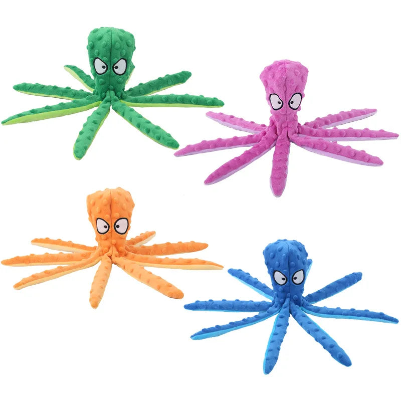 Pieuvre Sonore Multicolore en Peluche pour Chiens