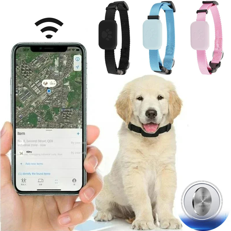 Collier GPS Bluetooth Étanche pour Chat et Chien (iOS)