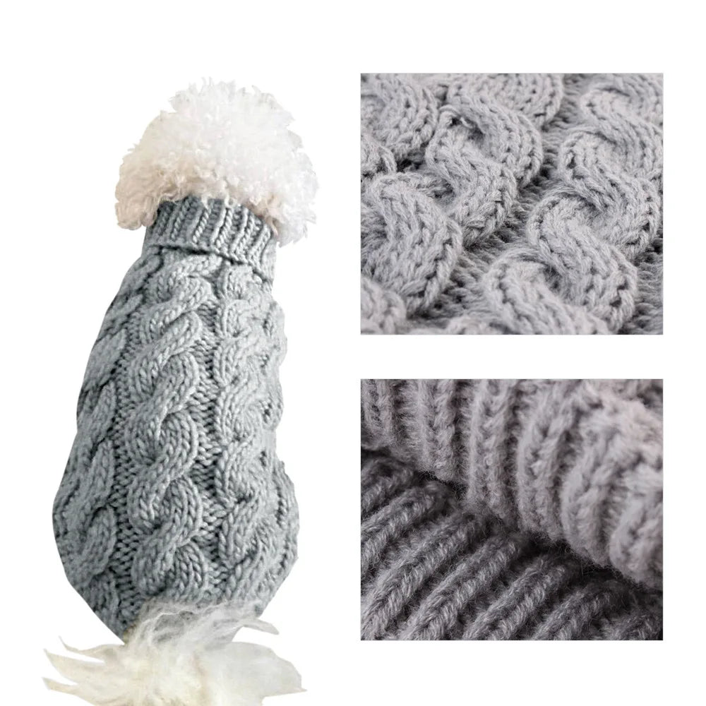 Pull d’Hiver Torsadé pour Petit Chien