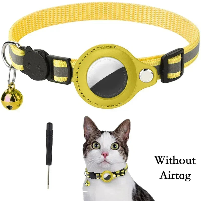 Collier Anti-Perte Réfléchissant avec Support AirTag pour Chat