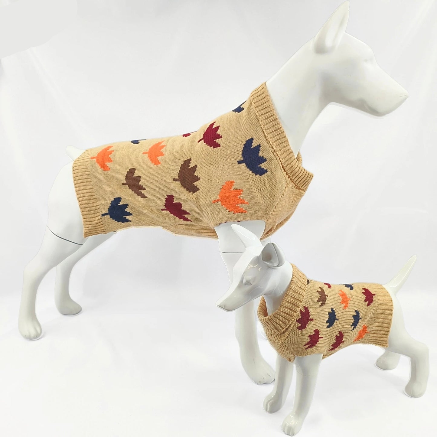Pull Feuilles d'Érable Automne pour Chien avec Trou pour Laisse