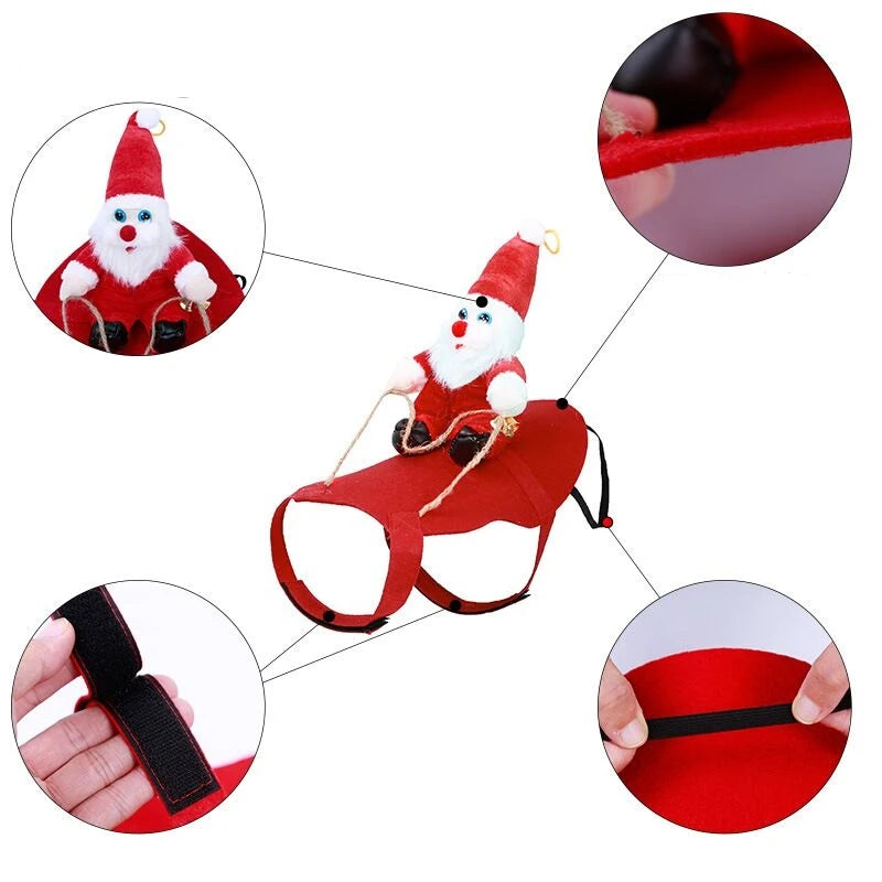 Costume Père Noël Cavalier pour Chiens et Chats