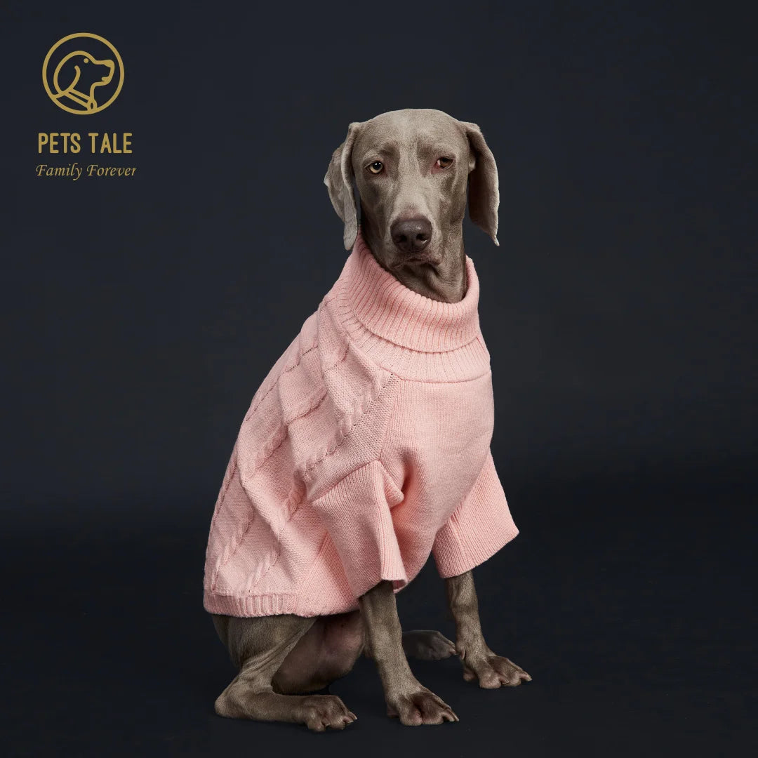 Pull Côtelé à Manches pour Chien – Tricot à Torsades et Fente Harnais