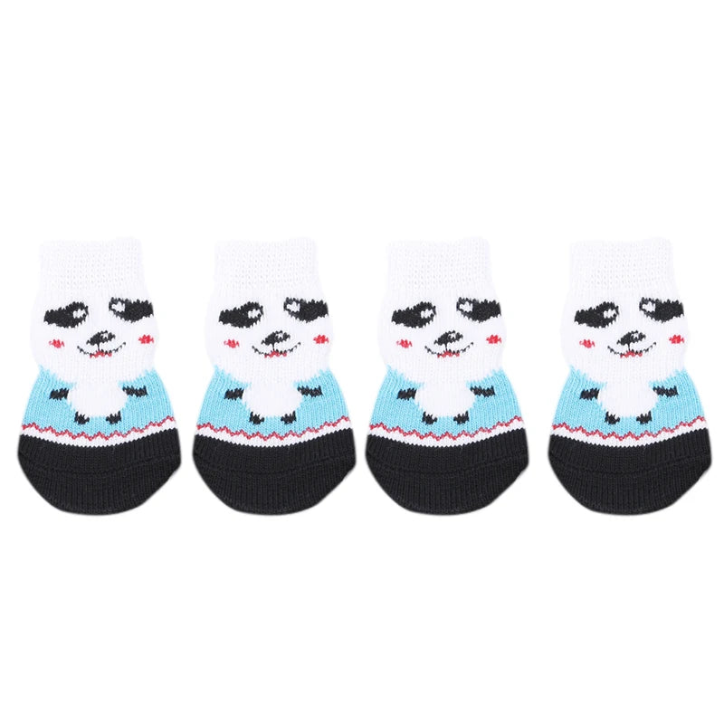 Chaussettes Antidérapantes pour Chiens et Chats – Lot de 4