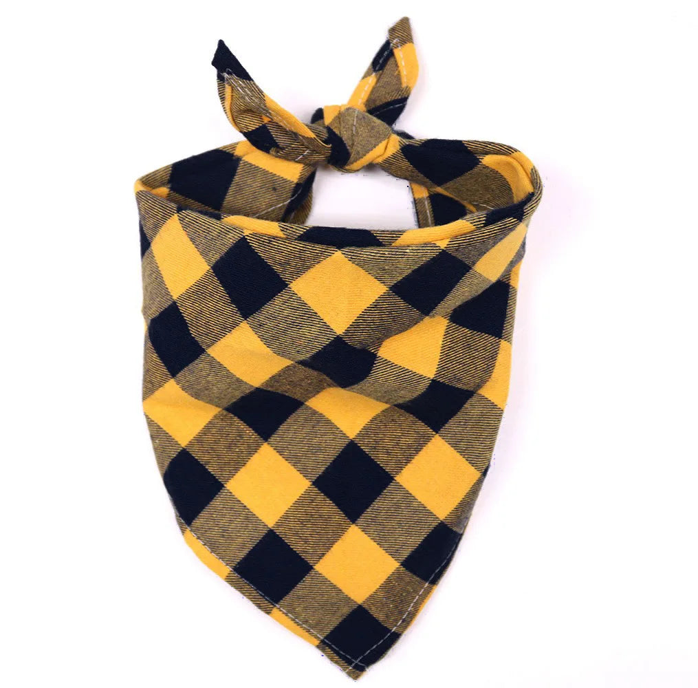Foulard Bandana à Carreaux pour Chiens – Accessoire en Coton Lavable