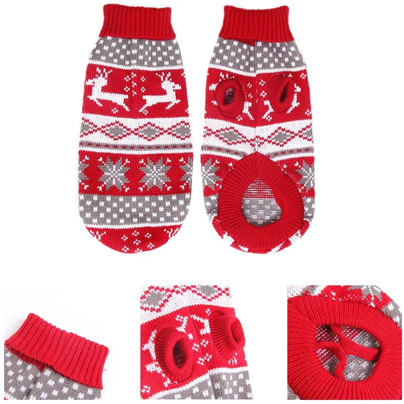 Pull Tricoté pour Chien – Motifs Hiver et Noël
